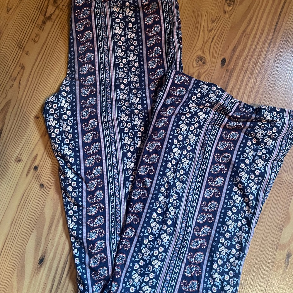 Pink Republic Blue and White Boot Cut Flare Pants